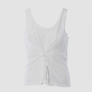 LNA Small Lacie Front Lace Up White Tank Top Shirt Corset Tie Front Sleeveless‎